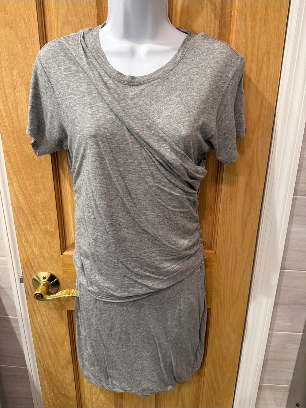 Theory Gray Ruched Short Dress